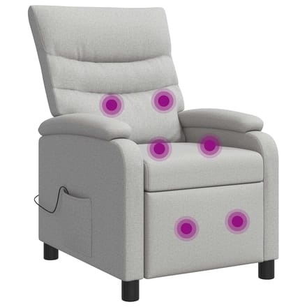 vidaXL - Massage - Relaxstoel - Wolkgrijs - Stof