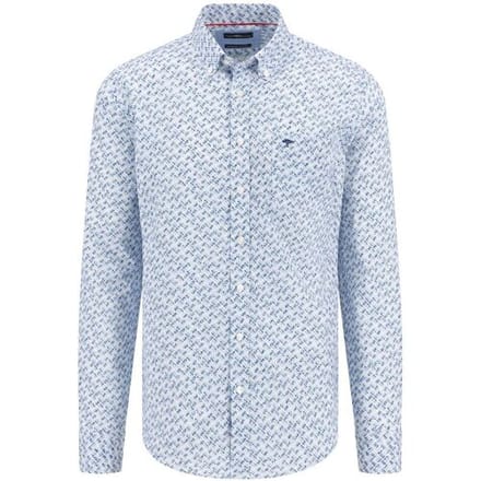 Fynch-Hatton Overhemd Colorful Combi Fantasy Check Splashy Ocean / male