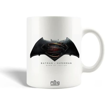 Mug en Céramique - Batman v Superman - 30cl - Blanc - Compatible Lave-Vaisselle - Rond
