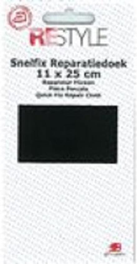 ReStyle - Reparatiedoek snelfix  - strijkbaar 11x25 cm - Zwart