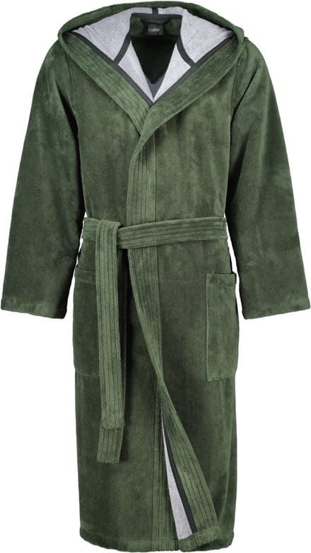 Cawö heren badjas met capuchon 831 groen - 60