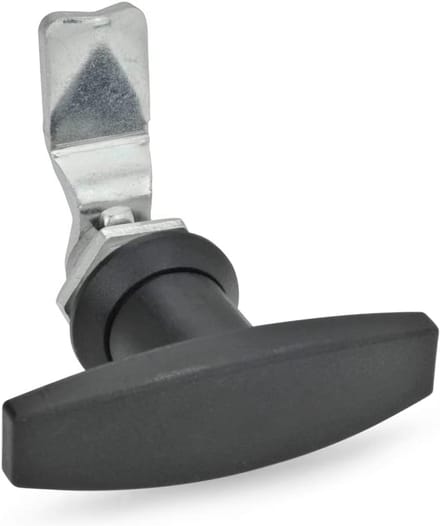 Vergrendeling met handgreep - Sluiting element - Deur sluiten - T-handgreep bediening - 24 mm afstand - Zwart