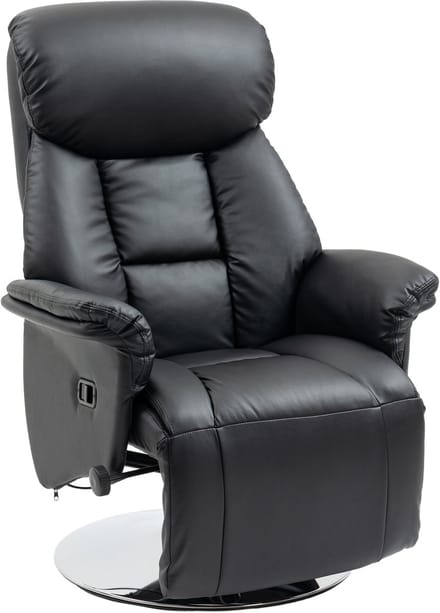 HOMCOM-Relaxsessel-Kunstleder, Stahl-78L x 80B x 109H cm-Schwarz