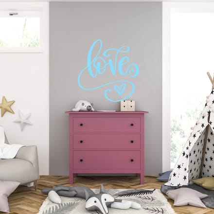 Muursticker - Love - 40,6 x 40,6 - Licht Blauw