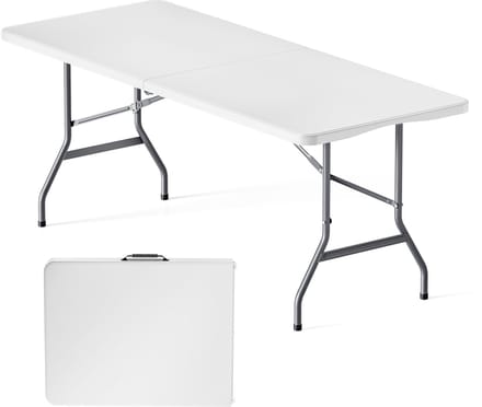 Klaptafel - 180x70 cm - Wit - Inklapbaar Tafel - Weerbestendig