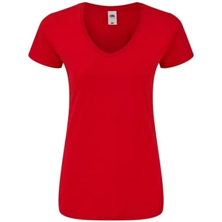 Dames-T-shirt met V-hals Fruit of the Loom Iconic 150