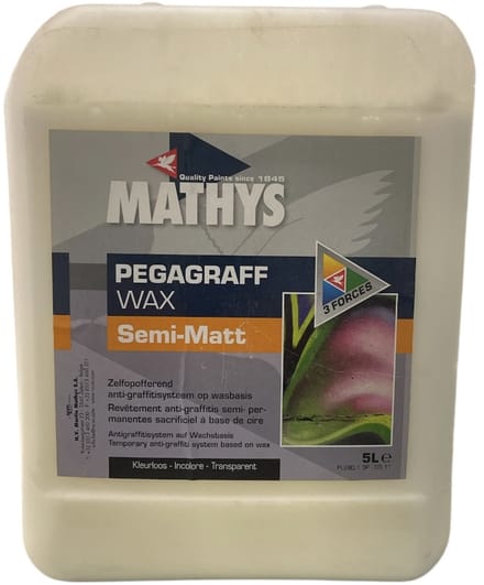 Mathys Pegagraff Wax - Zelfopofferend anti graffitisysteem op wasbasis - 5 L - kleurloos