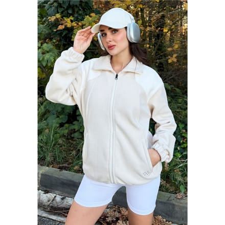 Overmaatse Kleurblok Half-Zip Sweater