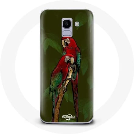 Coque pour Samsung Galaxy A6 2018 Pionus Perroquet Rouge
