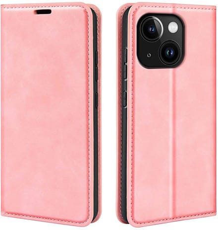 MobyDefend Hoesje - Geschikt voor iPhone 15 - Luxe Wallet Bookcase (Magnetische Sluiting) - Roze