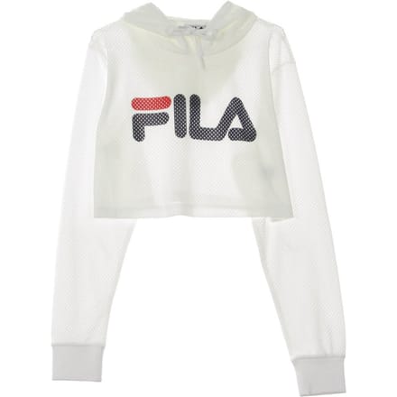 Noemi Cropped lichtgewicht sweatshirt met capuchon voor dames, crop wit