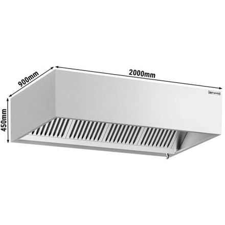 GGM Gastro Induktions-Kastenhaube - 2000mm - ohne Motor - mit Filter & Licht