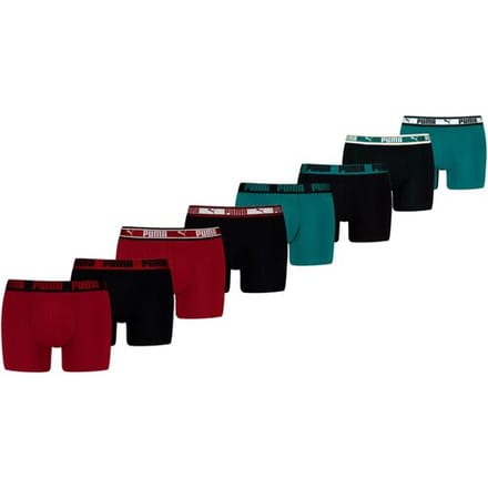 Puma Boxershorts 8-pack Burgundy / Seagreen-M