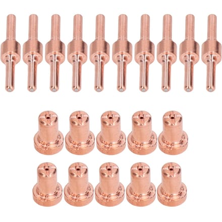 20 Stuks Plasma Toorts Accessoires Koperen Tip Elektrode Mondstuk Kit voor PT31 LG40 40A Laspistool