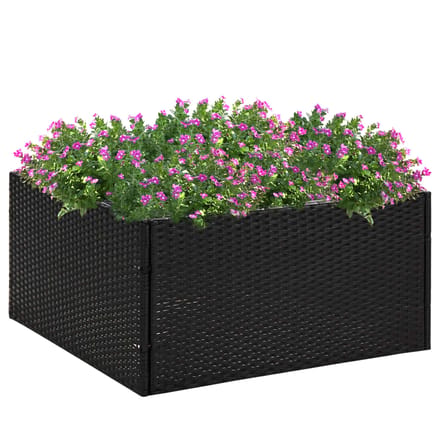 vidaXL - Plantenbak - 80x80x40 - cm - poly - rattan - zwart
