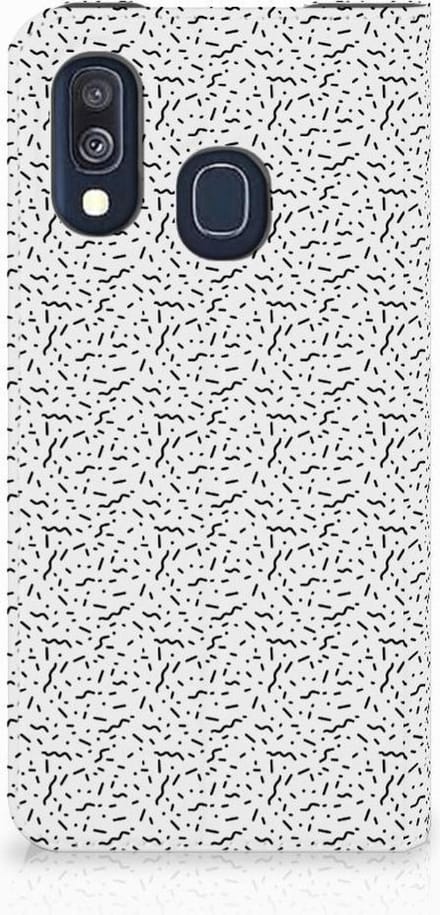 Samsung Galaxy A40 Hoesje met Magneet Stripes Dots