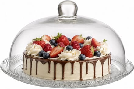 Vivalto Taart plateau - D33 cm - glas - taartstandaard - presenteer stolp