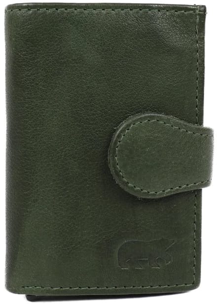 Bear Design Evie CP6813 Pasjeshouder - Green – Met muntgeld klepvakje – Van leer – Dames, heren en lederwaren