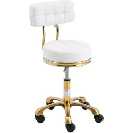 physa Rolkruk met rugleuning - 47 - 61 cm - 150 kg - wit / gouden 10040692
