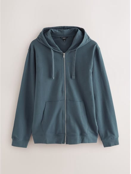 Next - Heren - Lichte hoodie met rits - Blauw