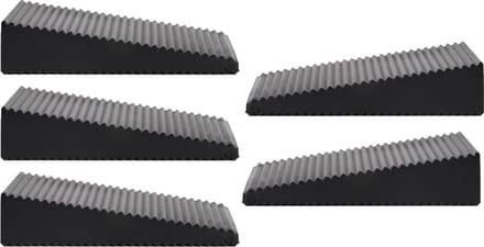 Benson Deurstopper - 5x - zwart - driehoek - rubber - 7 x 6 x 1,6 cm - deurwig