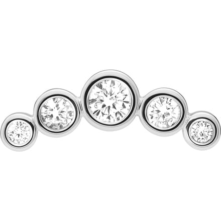 Piercing cubique en zircone Luxenter à taille brillante, argent sterling 925 – Inloc