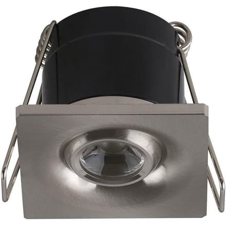 Mini spot LED 1W richtbaar vierkant Mat chroom