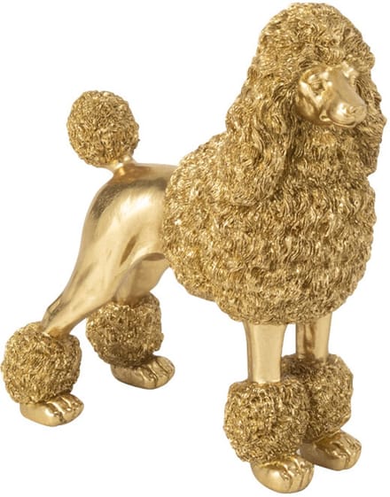 J-Line figuur Poedel Staand - polyresin - goud - small