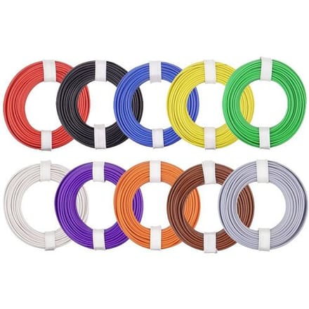 Donau Elektronik 150-MIX Draad 1 x 0.50 mm² + 1 x 0.50 mm² Bont, 10-kleurig 1 set(s)