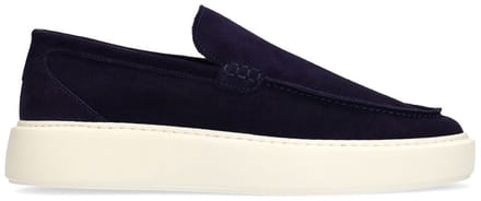 Manfield - Heren - Donkerblauwe suède loafers - Maat 40