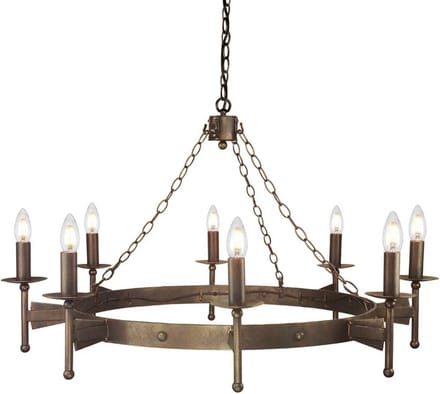 Elstead Lighting LED Kroonluchter | 8X E14 Max 60W | Dimbaar | Old Bronze