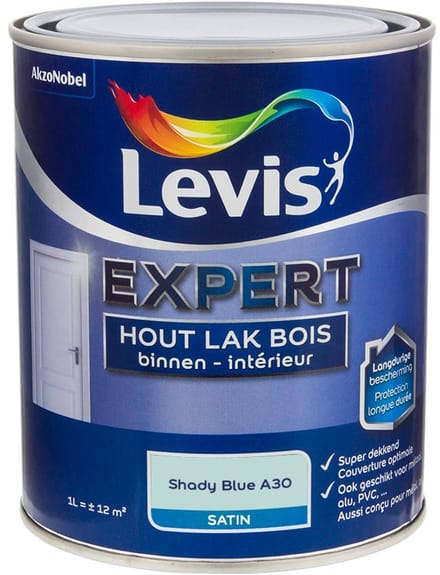 Levis - Expert Hout Lak Binnen Satin Mix - Shady Blue A30 - Mengverf - 1 L