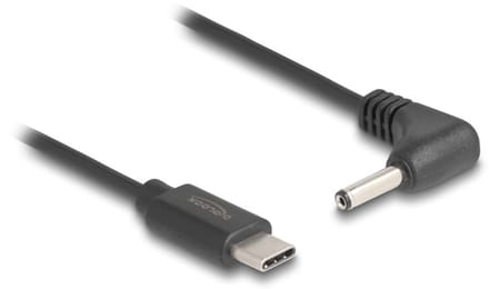 USB-C - DC plug haaks kabel | 3,5 x 1,35mm | max. 5V/1A (5W) | zwart | 1,5 meter