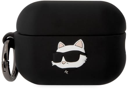 Karl Lagerfeld KLAP2RUNCHK AirPods Pro 2 cover black/black Silicone Choupette Head 3D