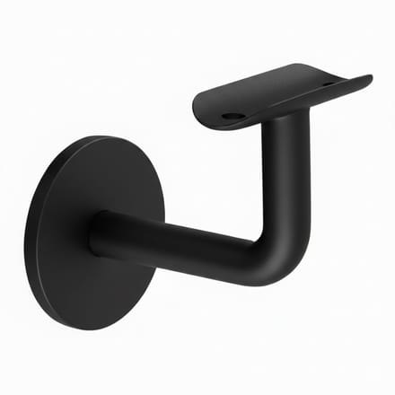 leuningdrager Trapleuninghouder RVS Gecoat RAL 9005 Rond 38–45 mm – Leuningdrager Wandmontage