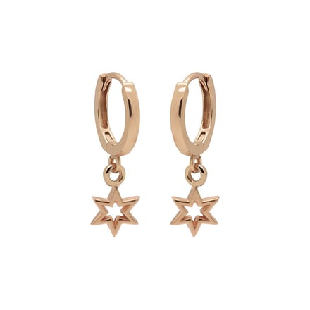 Karma hinged hoops symbool symbols 6 point open star Rosé A56RP