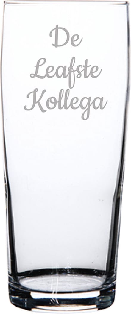 Gegraveerde bierfluitje 19cl De Leafste Kollega