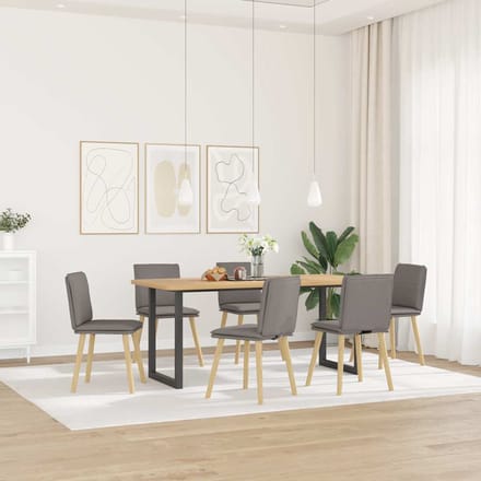 vidaXL - Eetkamerstoelen - 6 - st - stof - taupe