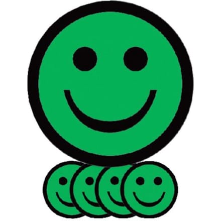Magneet smiley 25mm emotie blij groen 5 stuks