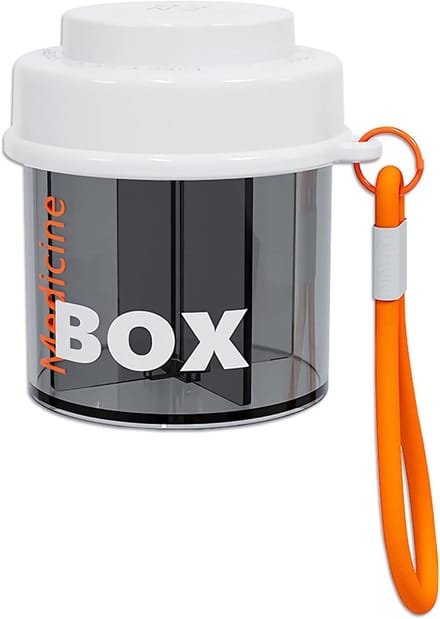 Pillendispenser, draagbare supplementenorganizer met anti-menging en brede openingen voor op reis (oranje)