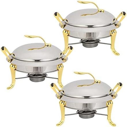 Buffet Server Set - Voedselwarmer Schotel - Feestelijk Serveren - Roestvrij Staal - 37 x 19cm - Goud