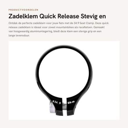 Dailygoods- Zadelklem Aluminium Legering - Snelsluiting - Zadelstrop