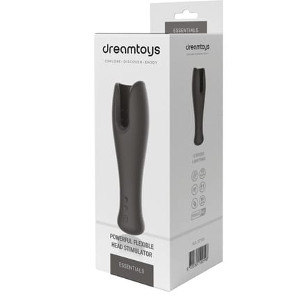 Dreamtoys Essentials krachtig flexibel Head stimulator Masturbator - Zwart