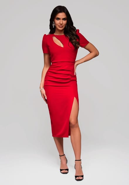 LARICA Jurk - Rits - Jurk Rood XS