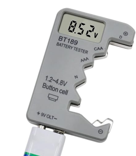 Accutester - Batterij Analysator - Energiebesparing - Draagbaar LED Display - 9.2 x 6.3 cm - Zwart