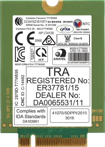 HP lt4120 LTE/EV-DO/HSPA+ WWAN uitrusting voor draadloos mobiel netwerk