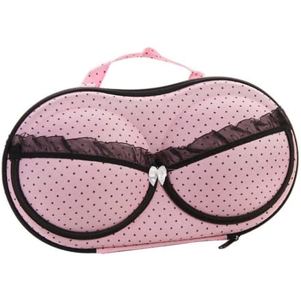 Boîte de rangement de lingerie portable étanche pour sous-vêtements et soutiens-gorge pour femmes rose