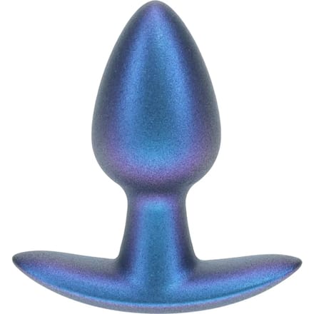 Ouch! Gladde Siliconen Buttplug 2.7 cm - Metallic Blauw