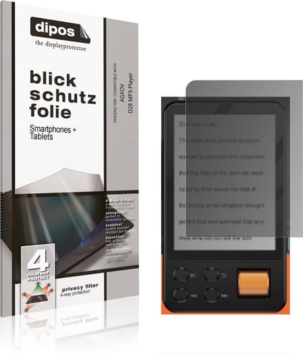 dipos – Matte Privacy Screenprotector geschikt voor AGXOV D28 MP3-Player | Anti-Spy Beschermfolie