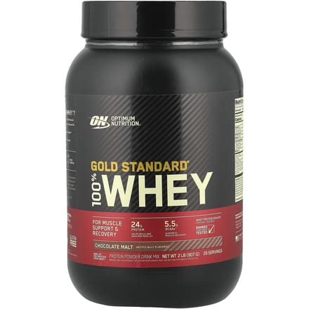 Optimum Nutrition, Gold Standard 100% Whey, Malt au chocolat, 2 lbs (907 g)